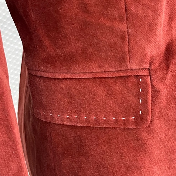 Elie Tahari faux suede blazer in rust - Picture 5 of 8